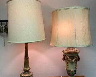 Vintage Ornate Lamps - Italian Gilt Gold & Victorian Floral Urn
