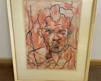 1946 Original Art - 'Portrait of Carl G Nelson' by Mabel Mills Field