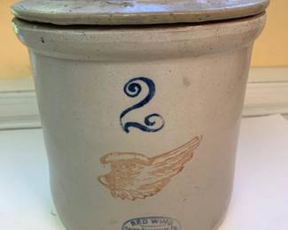 Red Wing Number 2 Crock with Lid