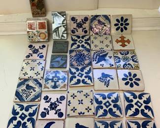 Vintage Handmade & Painted Clay Tiles - 2 Paolo Soleri, 1 Arcosanti Tiles