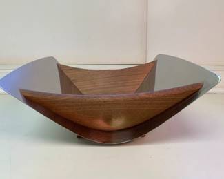 MCM Arthur Salm Teak & Stainless Steel “Kalmar” Fruit Bowl