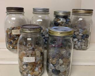5 Quart Jars of Polished Rocks