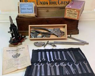 Boys Union Tool Chest, Stanley Cam Stop, and More Vintage Tools