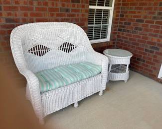 Wicker settee