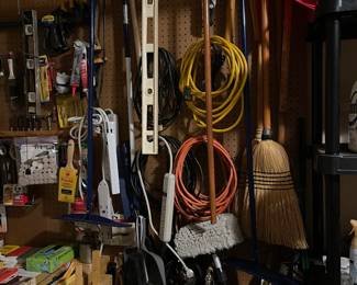 Many tools including yard equipment