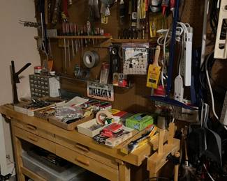 Tool bench and some tools (many not pictured)