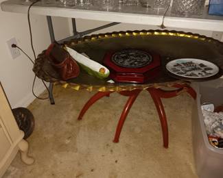 Large Brass Tray Table