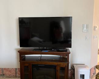 Tv and fireplace