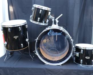 Cosmic Percussion CP and Pearl Black Finish Drum Set