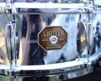Lot of 3 Snare Drums incl Gretsch Brooklyn Snare Drum and Pearl Export Series Snare Drum