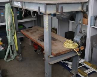 Solid Rolling Metal Top Work Table by Outdoor Designs Inc.