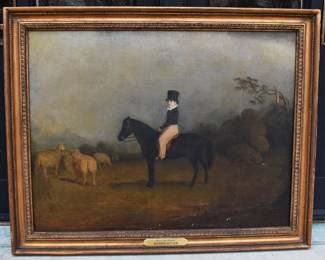 English School, 19th Century Boy On Pony With Top Hat.  
