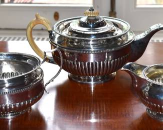 Irish Regency Sterling Silver Three Piece Tea Service