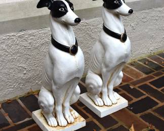 Pair of Cast Iron Whippets.  Height 26"