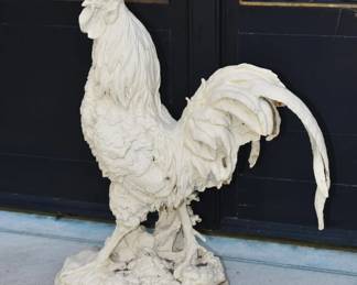 Finely Modeled French Design Cast Iron Rooster Height 26" 