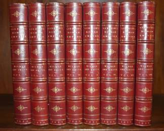 Fine Bindings: Gibbons Roman Empire 1854-55, 8 Volumes.  15 Lots of Fine Bindings Plus Thousands More Books To Be Sold In Large Group Lots. The Library Is 22' x 45' And Has Full Bookshelves On All Four Walls!