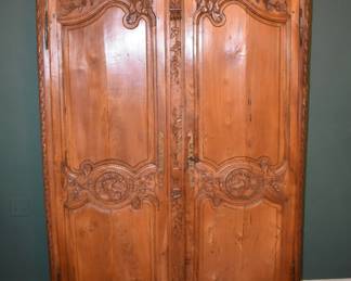 Antique French Provincial Chestnut Armoire