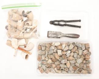 Civil War clay pipes and clay bullets lot #1