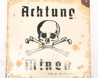 WWII German Porcelain Enamel Sign