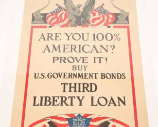 Original WWI Govt. Bonds Poster-1918
