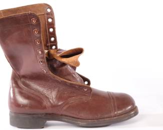 Leather combat boots