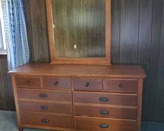Beautiful, well made double dresser and mirror.  