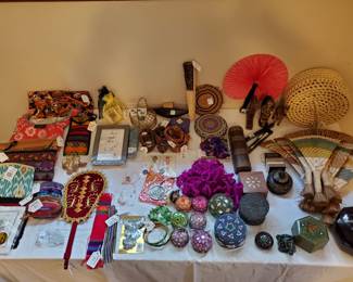 A collection of fun, international souvenir gifts.  These would make great stocking stuffers!