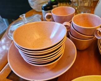 Vernonware Tickled Pink dinnerware set.