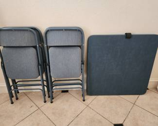 folding table and chairs