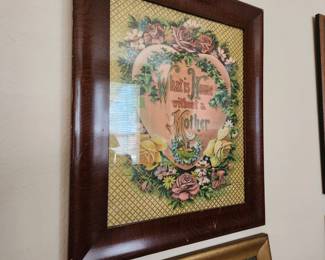 Mother's love vintage framed picture