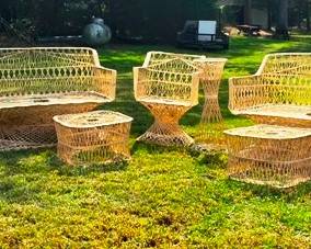 Vintage Russell Woodard spun fiberglass set