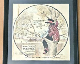 Original "Gambling in Baseball" Themed Artwork from the May 10th, 1922 issue of the Denver Post