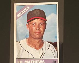 1966 Baseball Card Topps #200: Ed Mathews. Elected to the HOF in 1978. BOS/MIL/ATL Brave great was a 12-time All-Star and 2-time WS Champion