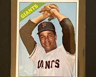 1966 Baseball Card Topps #420: Juan Marichal. Elected to the HOF in 1933. Played 16 years mostly with the SF Giants. He was a 10-time All-Star and pitched a no-hitter on June 15, 1963.