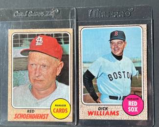 1968 Topps #87: Dick Williams and #294 Red Schoendienst. Willams was elected to the HOF in 2008 and Schoendienst in 1989.