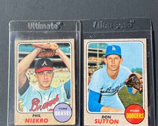 1968 Topps #103: Don Sutton and #257: Phil Niekro. Sutton was elected to the HOF in 1988 and Niekro in 1997.