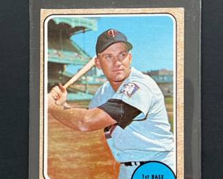 1968 Topps #220: Harmon Killebrew. Elected to the HOF in 1984. Killebrew was the 1969 AL MVP, he was a 13-time All-Star and 6-time AL Home Run Leader.