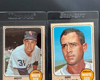 1968 Topps #310: Luis Aparicio and #350: Hoyt Wilhelm. Both of these Chicago White Sox teammates were elected to the HOF, Aparicio in 1984 and Wilhelm in 1985.