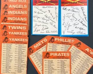 Unchecked Topps Baseball O-Pee-Chee Blue Team Checklist Cards from 1973 Found in "Specially Marked Packs"