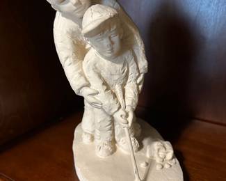 W40 - $20. Dee Crowley Vintage Austin Sculpture. Father & Son golfing. 