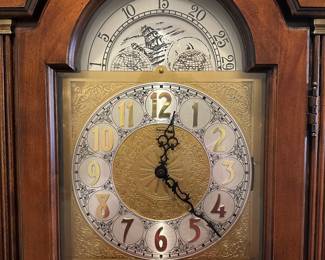 W12 - $275. Ridgeway Grandfather Clock. Measures 12" deep x 22.25" wide x 79" tall. 