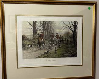W36 - $50 Each. George Wright Lithographs. "His same old Game" "Full Cry through the Homestead" "The Pink of Condition" They each measure 29" x 25". 