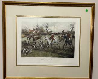 W36 - $50 Each. George Wright Lithographs. "His same old Game" "Full Cry through the Homestead" "The Pink of Condition" They each measure 29" x 25". 