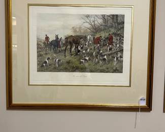 W36 - $50 Each. George Wright Lithographs. "His same old Game" "Full Cry through the Homestead" "The Pink of Condition" They each measure 29" x 25". 