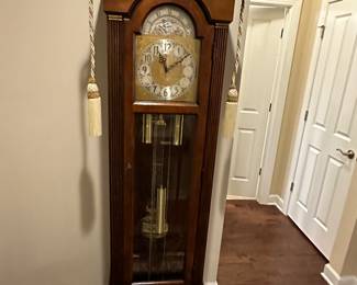 W12 - $275. Ridgeway Grandfather Clock. Measures 12" deep x 22.25" wide x 79" tall. 