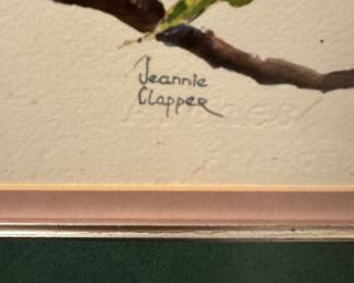 W14 - $100.  Jeannie Clapper original watercolor. Measures 24" x 31". Beautifully framed. 