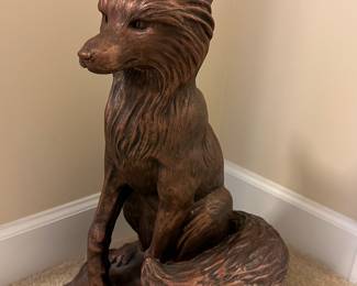 W29 - $65. Resin Fox sculpture. Measures 21" tall. 
