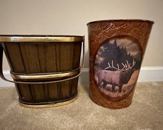 W31 - $10 trash can with handle. $8 trash can with moose. 