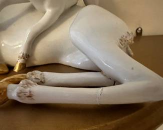 W26 - $5 deep sculpture - as is - has several repairs. $10 Wall sconce. 