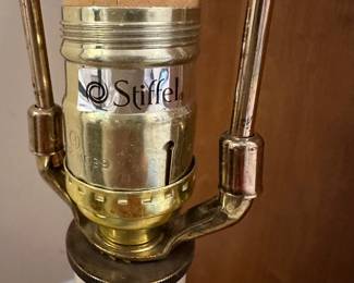 W27 - $75. Stiffel Table Lamp. Measures 32" tall. 